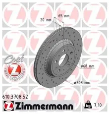 Тормозной диск ZIMMERMANN 610.3708.52