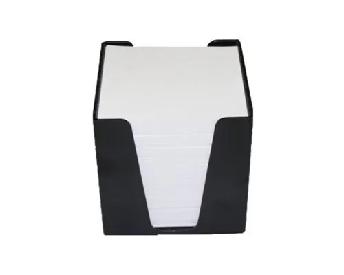 Подставка-куб для писем и бумаг КіП с белой бумагой 90х90х90 мм, черный (BOXP-KIP-BP999-B)