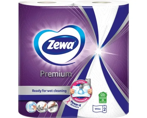 Бумажные полотенца Zewa Premium 2 слоя 90 отрывов 2 рулона (7322541191331)