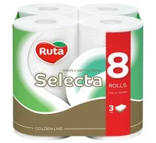 Туалетний папір Ruta Selecta 3 шари 8 рулонів (4820023744806)