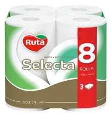 Туалетний папір Ruta Selecta 3 шари 8 рулонів (4820023744806)