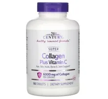 Витамин 21st Century Супер Коллаген с витамином C, 1000 мг, Super Collagen Plus Vitamin C, 180 (CEN-22424)