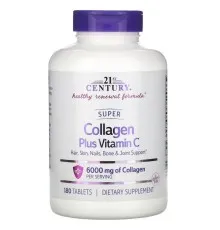 Вітамін 21st Century Супер Колаген із вітаміном C, 1000 мг, Super Collagen Plus Vitamin C, 180 (CEN-22424)