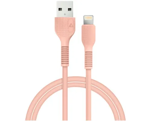Дата кабель USB 2.0 AM to Lightning 1.2m AL-CBCOLOR-L1PH Peach ACCLAB (1283126518201)