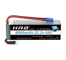 Акумулятор для дрона HRB_ Lipo 6s 22.2V 6000mAh 50C Battery XT60 Plug (HR-6000MAH-6S-50C-XT60)