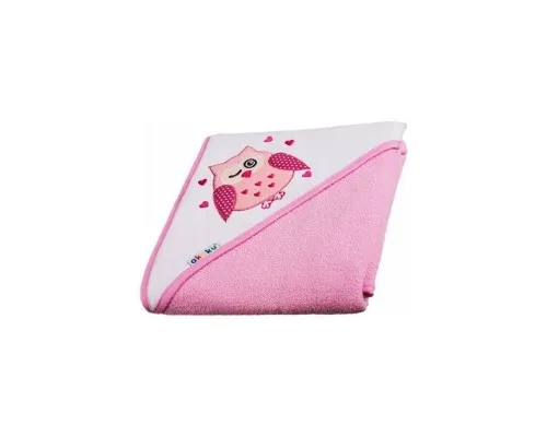 Рушник для купання Akuku з капюшоном 100x100 см, рожевий (A1243)
