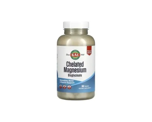 Минералы KAL Магний хелатный бисглицинат, Chelated Magnesium Bisglycinate, 180 табл (CAL-58646)