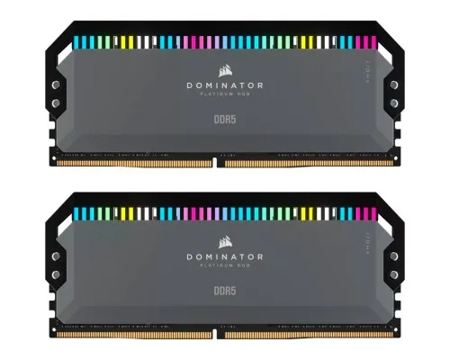 Модуль памяти для компьютера DDR5 32GB (2x16GB) 6000 MHz Dominator Platinum RGB Gray Corsair (CMT32GX5M2D6000Z36)