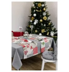 Скатертина Прованс Merry Christmas сіра 220x132 см (4823093451575)