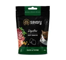 Ласощі для котів Savory для покращення травлення, качка з чебрецем 50 г (4820232631409)