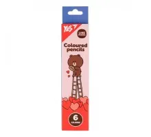 Олівці кольорові Yes 6 кольорів Line Friends Choco (290726)