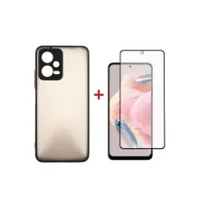 Чехол для мобильного телефона Dengos Kit for Xiaomi Redmi Note 12 5g case + glass (Black) (DG-KM-28)