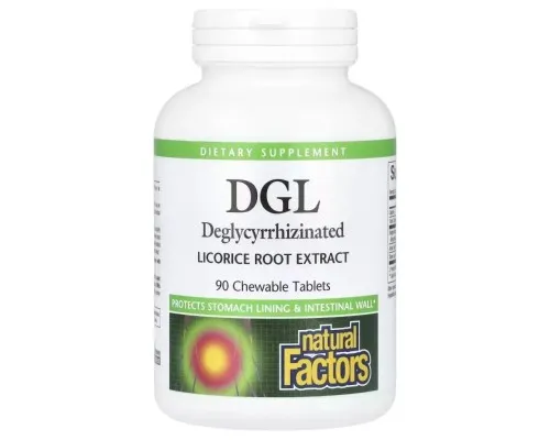 Травы Natural Factors Экстракт корня солодки деглицирризинированный, DGL, Deglyc (NFS-04508)