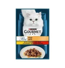 Влажный корм для кошек Purina Gourmet Perle с Курицей и Говядиной 85 г (8445291187931)