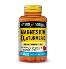 Мінерали Mason Natural Магній з Вітамін D3 та куркумою, Magnesium & Vitamin D3 With (MAV-16635)