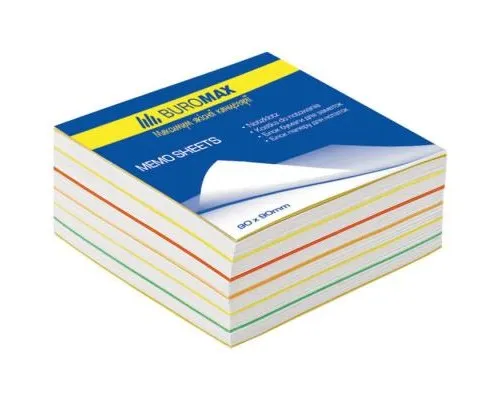 Бумага для заметок Buromax Rainbow 90х90х40мм, unglued (BM.2245)