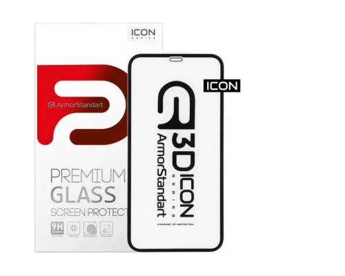 Скло захисне Armorstandart Icon 3D Apple iPhone 12 Black (ARM57192)
