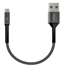 Дата кабель USB 2.0 AM to Micro 5P 0.2m Intaleo (1283126495632)