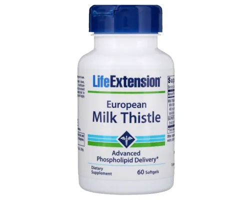 Трави Life Extension Силімарин (Розторопша), European Milk Thistle, 60 желатинови (LEX-19226)