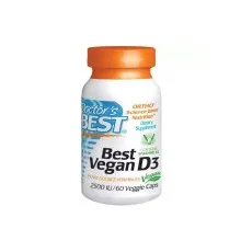 Вітамін Doctor's Best Веганські Вітамін D3 2500IU, 60 гелевих капсул (DRB-00302)
