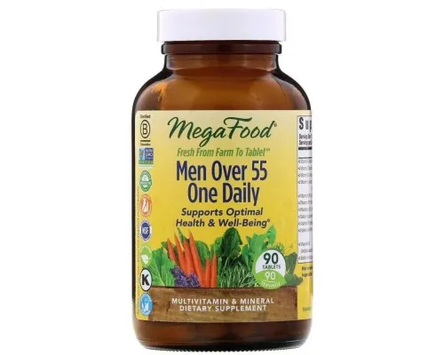 Мультивітамін MegaFood Мультивітаміни для чоловіків 55+, Men Over 55 One Daily, 90 (MGF-10356)