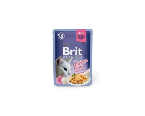 Вологий корм для кішок Brit Premium Cat 85 г (філе курки в желе) (8595602518463)