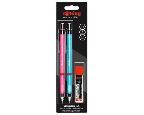 Карандаш механический Rotring Drawing VISUCLICK Blue + Pink PCL 0,5 + Грифели 0,5мм HB (24) (R2102712)