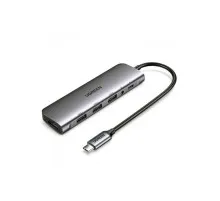 Концентратор Ugreen USB3.0 Type-C to USB 3.0x3/HDMI/jack 3.5mm/PD CM136 (80132)