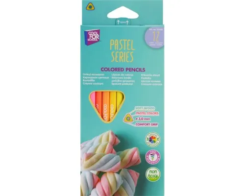 Карандаши цветные Cool For School Pastel Премиум 12 цветов (CF15184)