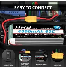 Аккумулятор для дрона HRB_ Lipo 6s 22.2V 4000mAh 60C Battery XT60 Plug (HR-4000MAH-6S-60C-XT60)