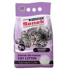Наполнитель для туалета Super Benek Бентонитовый стандартный с ароматом лаванды 5 л (5905397010074)