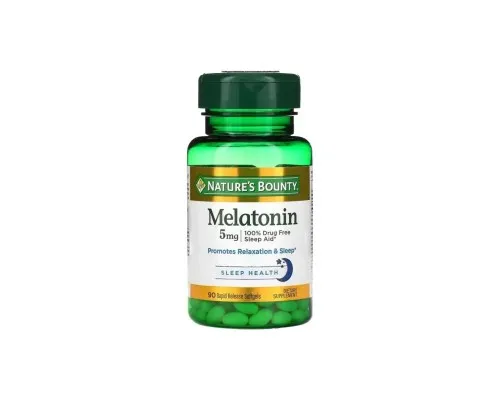 Аминокислота Nature's Bounty Мелатонин быстрого высвобождения, 5 мг, Melatonin, 90 гелевы (NRT15745)