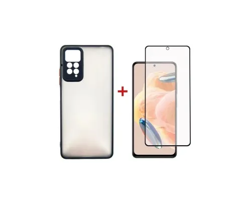 Чехол для мобильного телефона Dengos Kit for Xiaomi Redmi Note 12 Pro 4g case + glass (Black) (DG-KM-29)