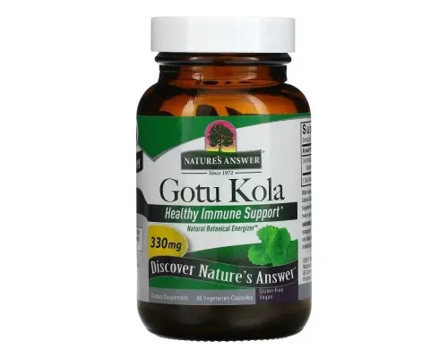 Травы Nature's Answer Готу кола, 330 мг, Gotu Kola, Healthy Immune Support, 60 вегетарианских к (NTA-16393)