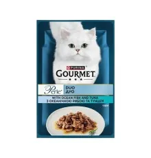 Влажный корм для кошек Purina Gourmet Perle с Океанической рыбой, Тунцом в подливе 85 г (8445291188099)