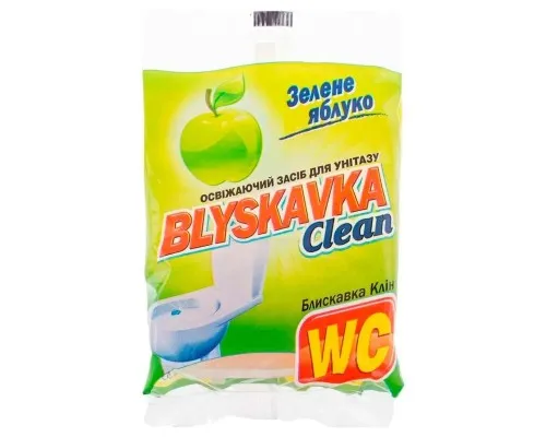 Туалетний блок Blyskavka Clean Зелене яблуко 37 г (4820055140805)