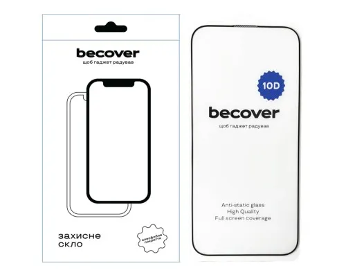 Скло захисне BeCover Apple iPhone 16 Pro Max 10D Black (712324)