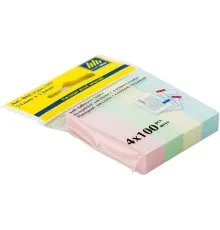 Стікер-закладка Buromax Plastic bookmarks 51x12mm, 4*100шт, rectangles,pastel colors (BM.2306-99)