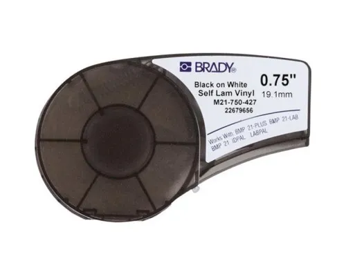 Лента для принтера этикеток Brady Self-laminating Vinyl, 2 - 3 мм., Black on White (M21-750-427)