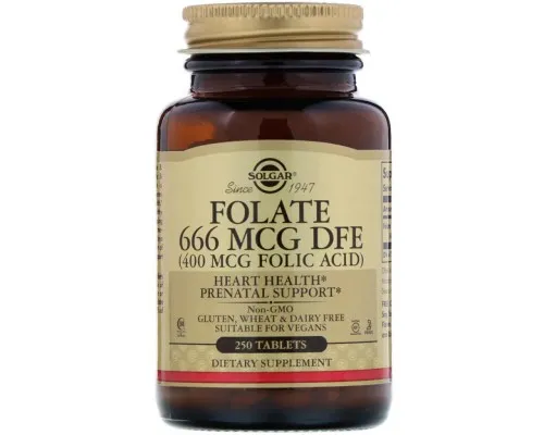 Витамин Solgar Фолиевая Кислота (В9), Folic Acid, 400 мкг, 250 таблеток (SOL-01081)