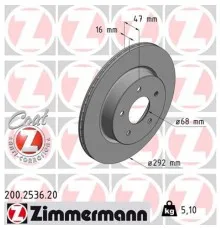 Гальмівний диск ZIMMERMANN 200.2536.20