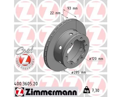 Тормозной диск ZIMMERMANN 400.3605.20