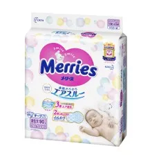 Підгузки Merries для новонароджених Merries NB 0-5 кг 90 шт (553088)