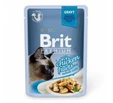 Вологий корм для кішок Brit Premium Cat 85 г (філе курки в соусі) (8595602518524)