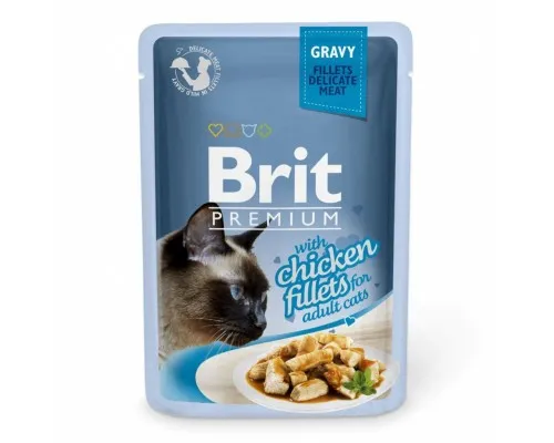 Вологий корм для кішок Brit Premium Cat 85 г (філе курки в соусі) (8595602518524)