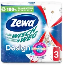 Паперові рушники Zewa Wisch & Weg Design 45 відривів 2 шари 3 рулони (7322540778205)