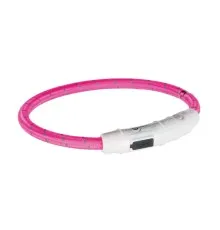 Ошейник для животных Trixie светящийся с USB L-XL 65 см/7 мм розовый (4053032127081)