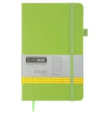 Книга записна Buromax Etalon 125x195 мм 96 аркушів в клітинку обкладинка зі штучної шкіри Салатова (BM.291160-15)