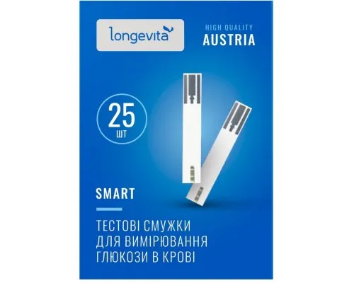 Тест-смужки для глюкометра Longevita Smart 25 шт. (6397643)