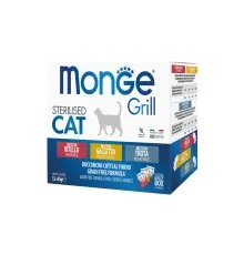 Влажный корм для кошек Monge Cat grill mix ster с петухом, форелью и телятиной 1.02 г (8009470017527)